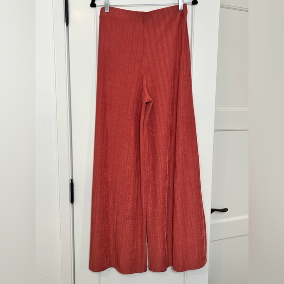 Free People Ribbed Wide Leg Pants (Med) - Picture 1 of 4